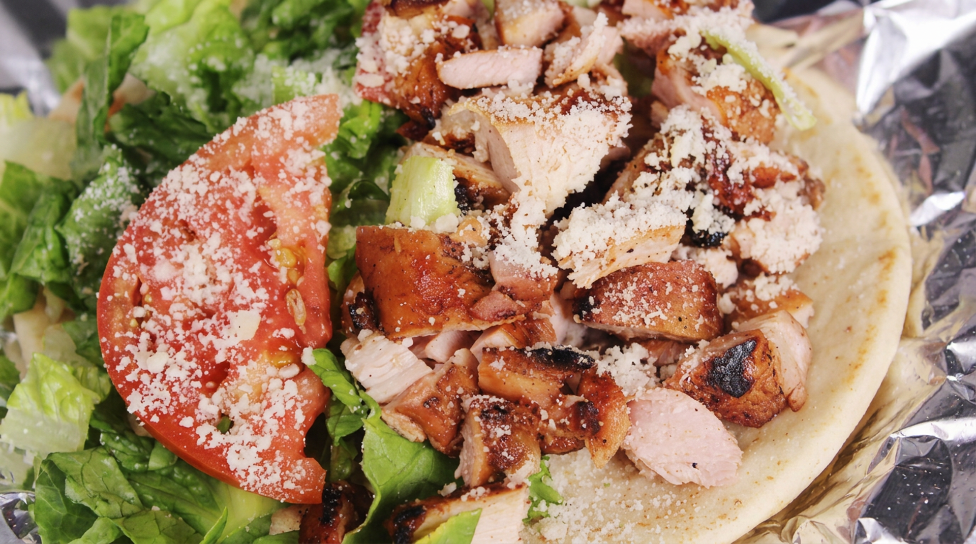 Caesar wrap and salad